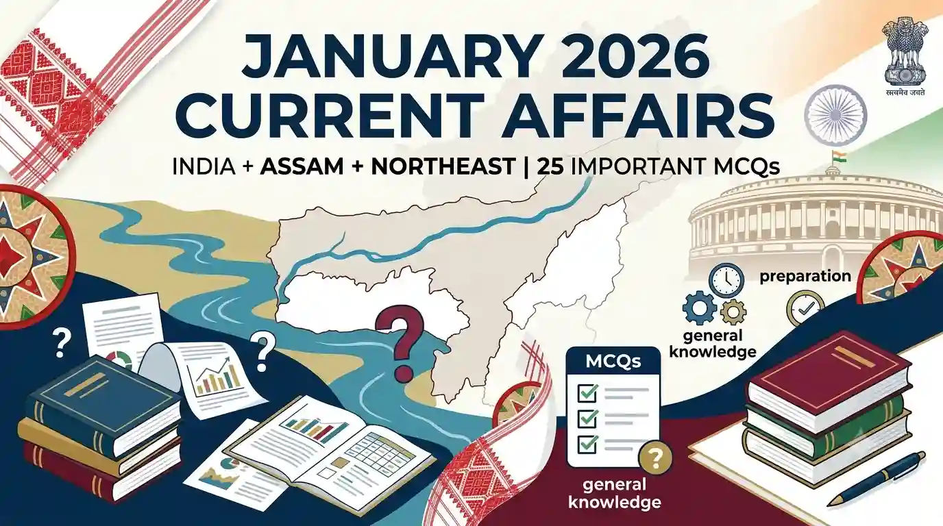 January 2026 Current Affairs PDF – India, Assam & Northeast | 25 MCQs with Answers
