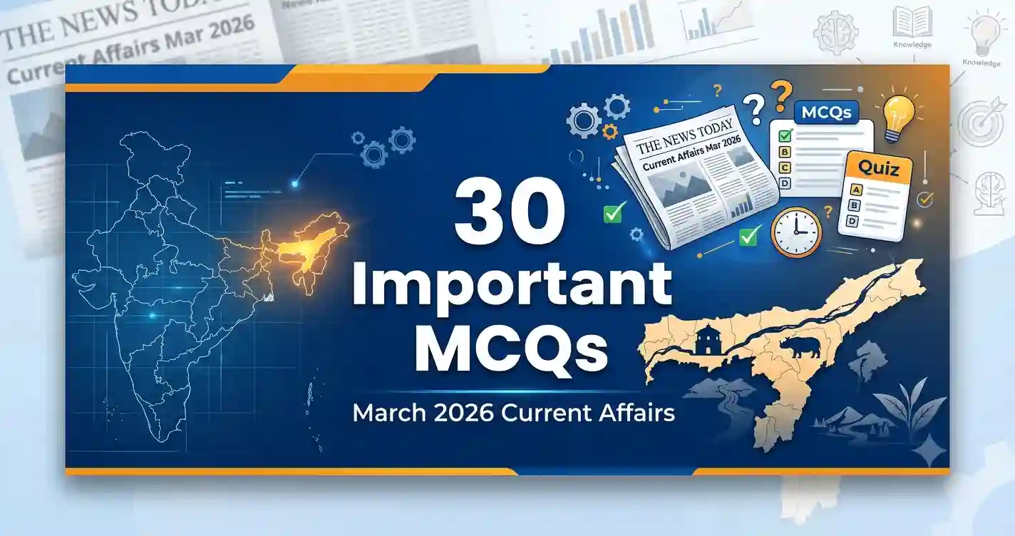 India & Assam Current Affairs March 2026 – 30 Important MCQs