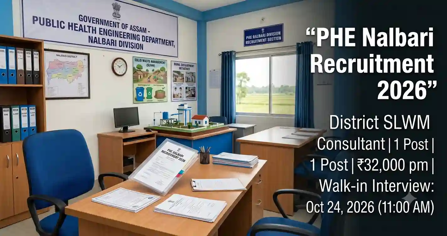 PHE Nalbari Recruitment 2026 – District SLWM Consultant Walk-in Interview