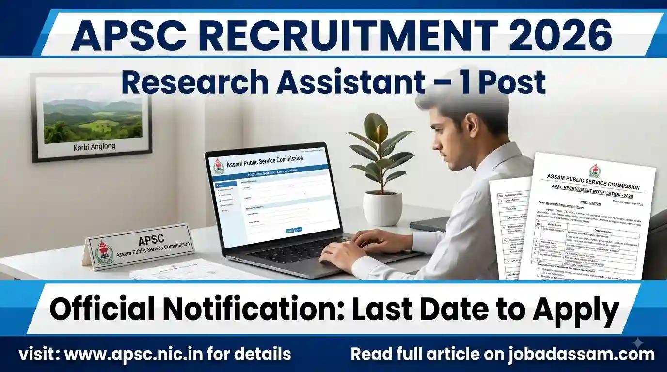 APSC Recruitment 2026: Research Assistant Vacancy Under Labour Welfare Department