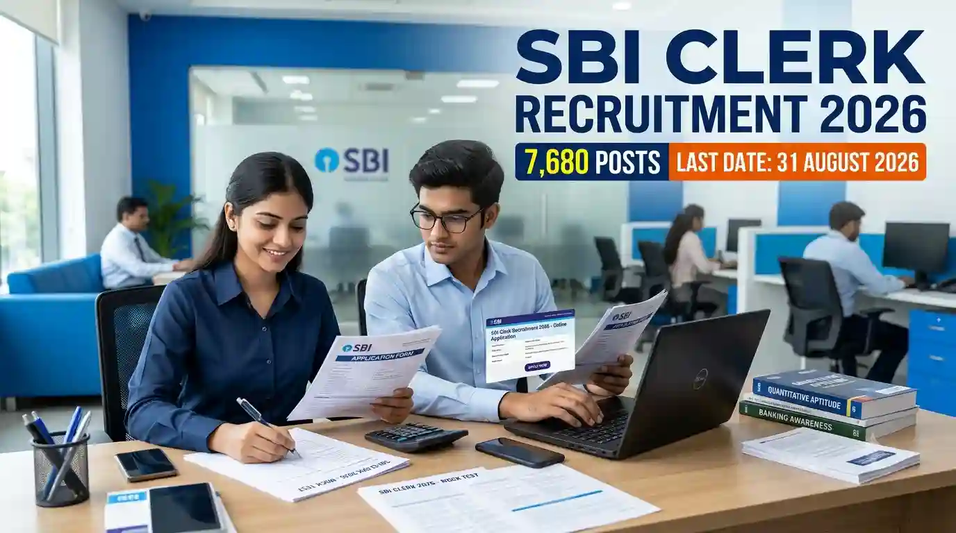 SBI Clerk Recruitment 2026: Apply Online for 7,680 Junior Associate PosT