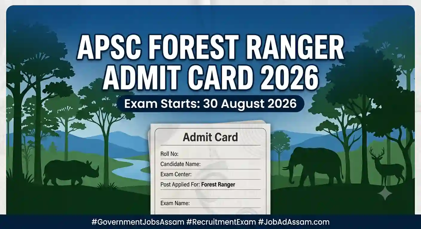 APSC Forest Ranger Exam 2026 Admit Card & Exam Schedule: Exam Starts 30 August