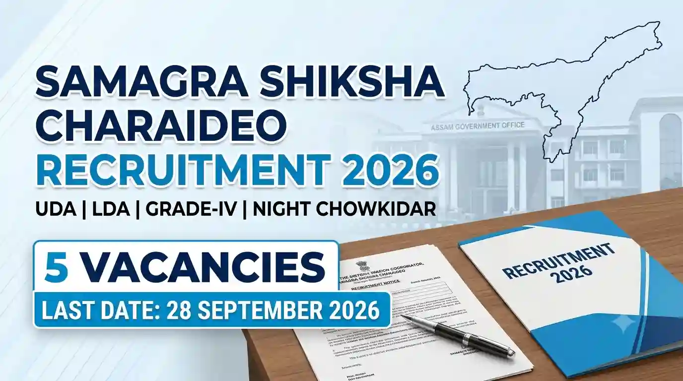 Samagra Shiksha Charaideo Recruitment 2026 – Apply for UDA, LDA, Grade-IV & Night Chowkidar Posts