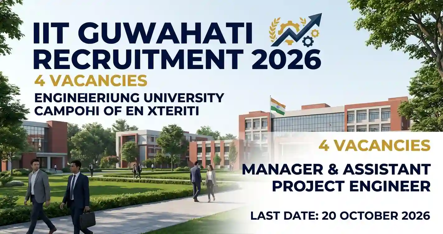 IIT Guwahati Recruitment 2026: Apply for Manager and Assistant Project Engineer Posts