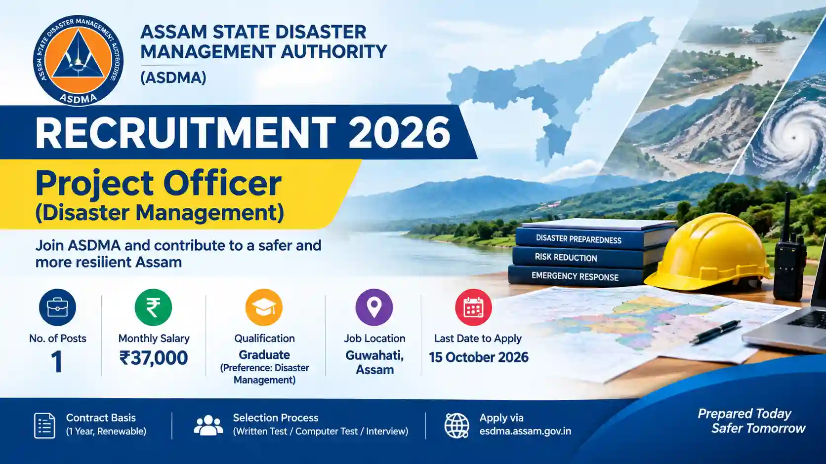 ASDMA Recruitment 2026: Project Officer Vacancy, Salary ₹37,000 – Apply by 15 October