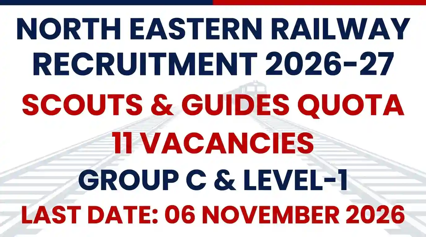 North Eastern Railway Recruitment 2026–27: Apply Online for 11 Scouts & Guides Quota Posts