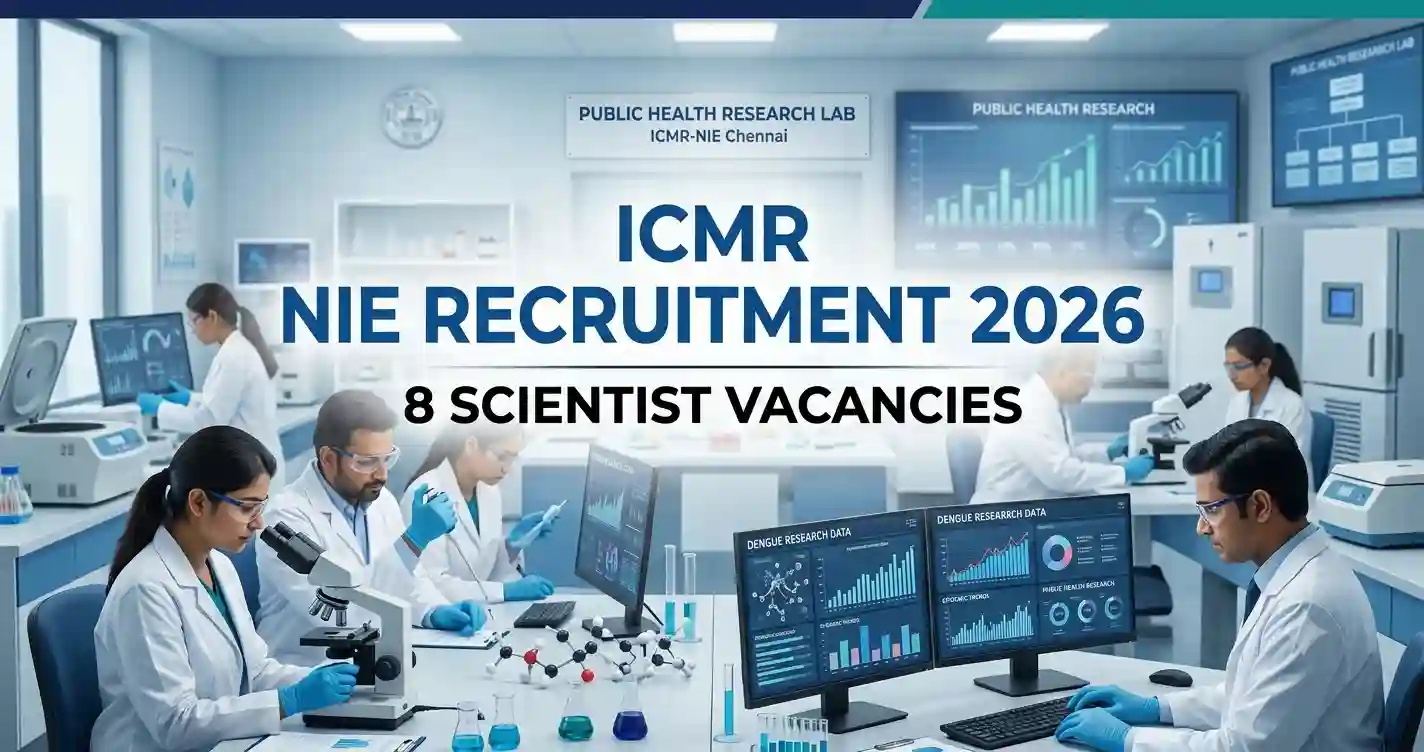 ICMR NIE Recruitment 2026: Apply Online for 8 Scientist Posts