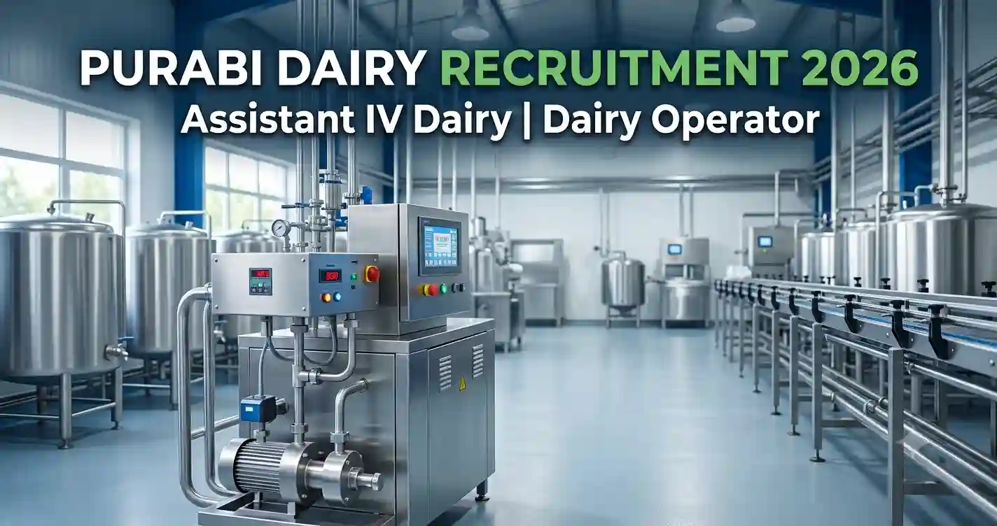 Purabi Dairy Recruitment 2026: Assistant IV and Dairy Operator Jobs