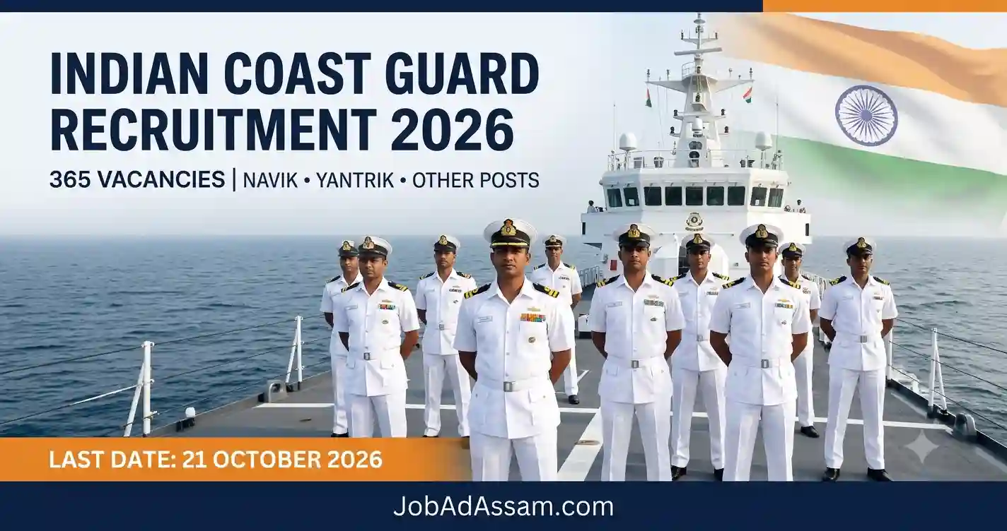 Indian Coast Guard Recruitment 2026: 365 Navik, Yantrik & Other Posts, Apply Online