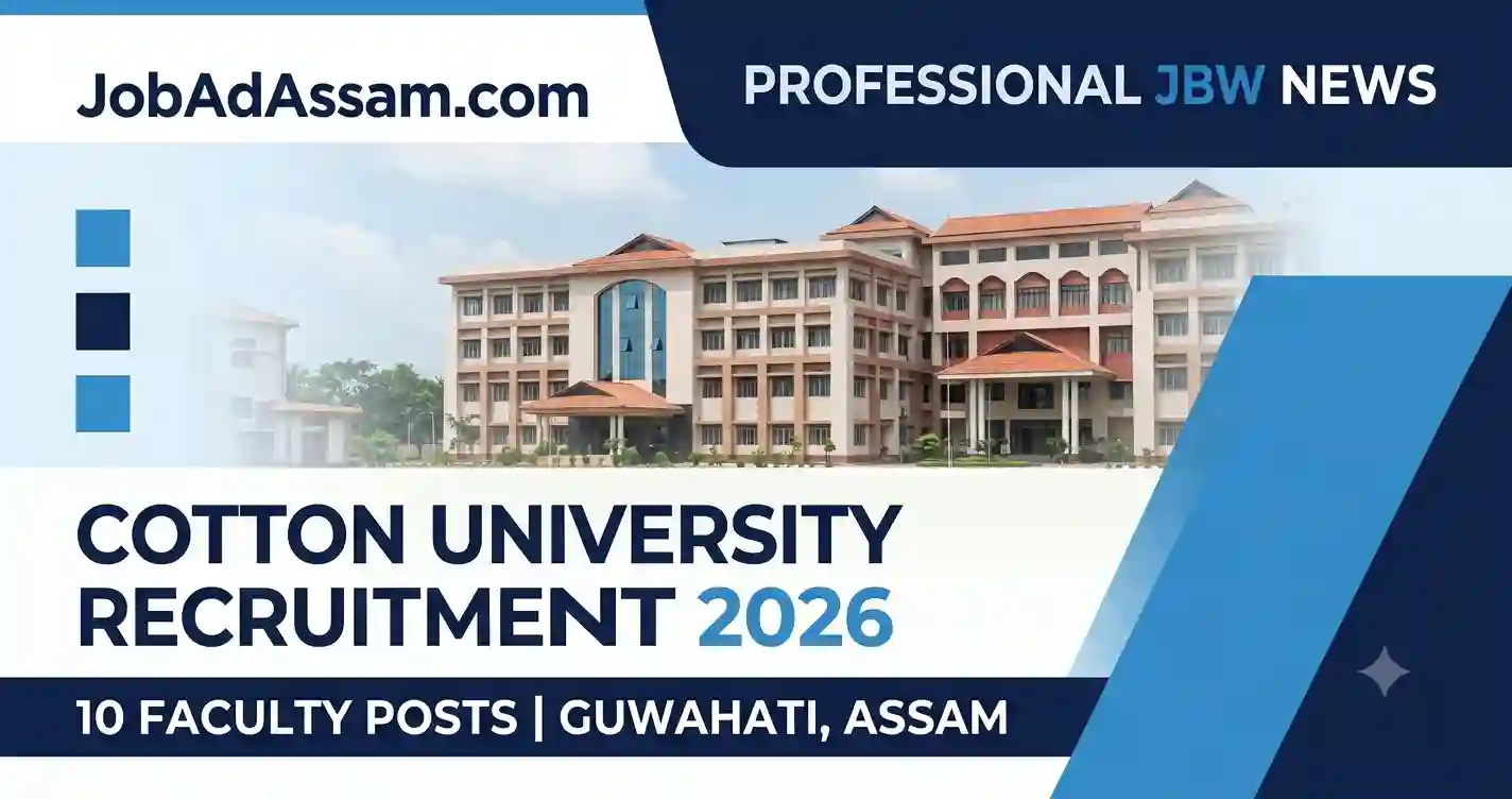 Cotton University Recruitment 2026 – 10 Faculty Posts, Walk-in Interview