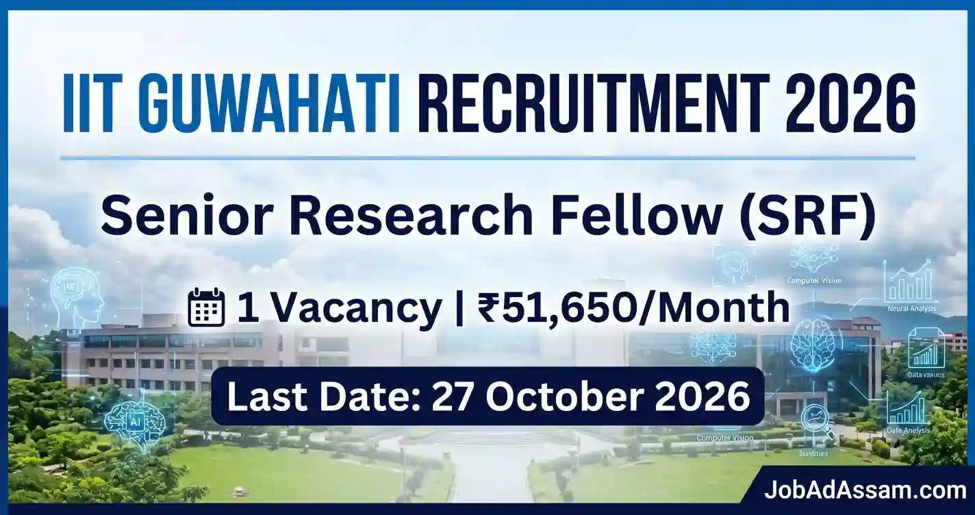 IIT Guwahati Recruitment 2026: Apply for Senior Research Fellow (SRF) Post, Salary ₹51,650 Per Month