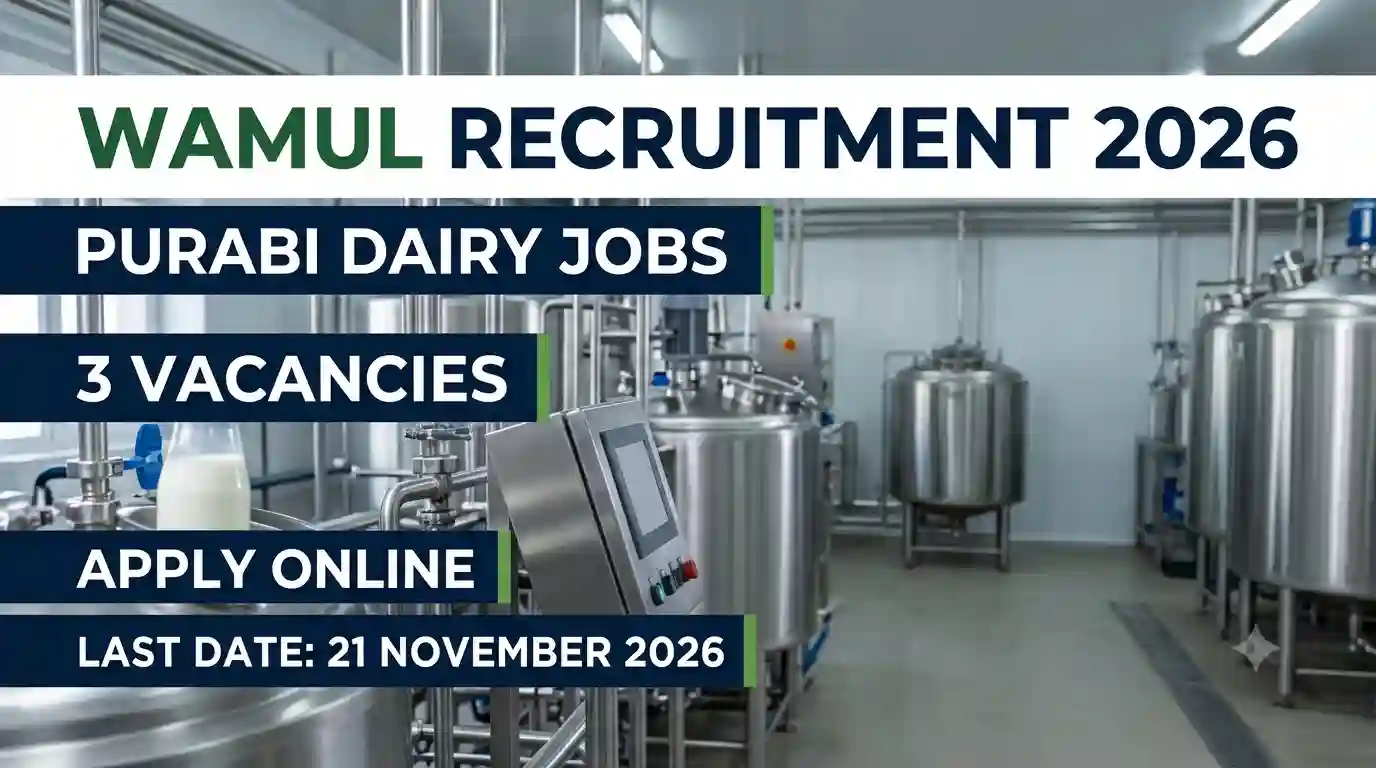 WAMUL Recruitment 2026: Apply Online for 3 Purabi Dairy Vacancies